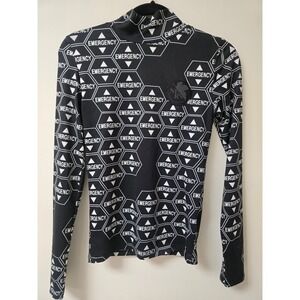 Atsuko Evangelion Hexagon Print Long Sleeve Mock Neck Top Kids Size S